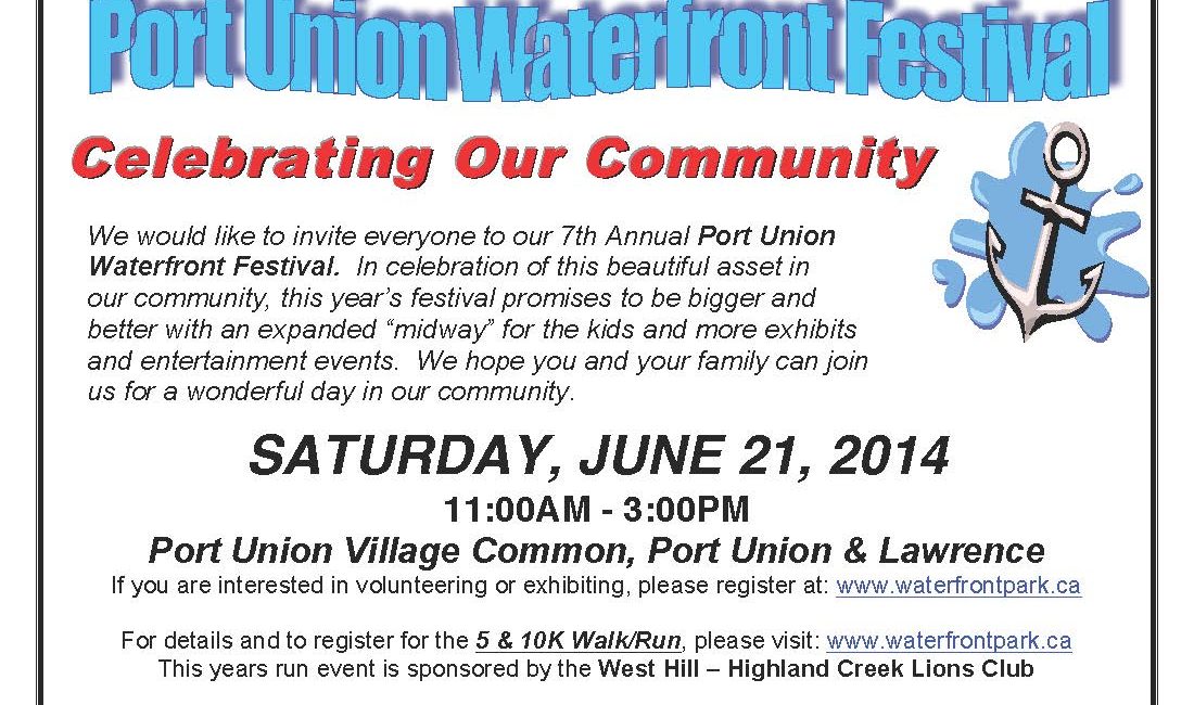 Port Union Waterfront Festival event poster